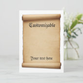 Pergament-Proklamations-Rolle Einladung (Stehend Vorderseite)