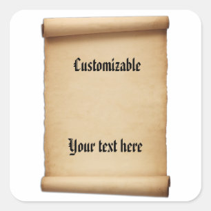 Pergament-Proklamations-Rolle Quadratischer Aufkleber
