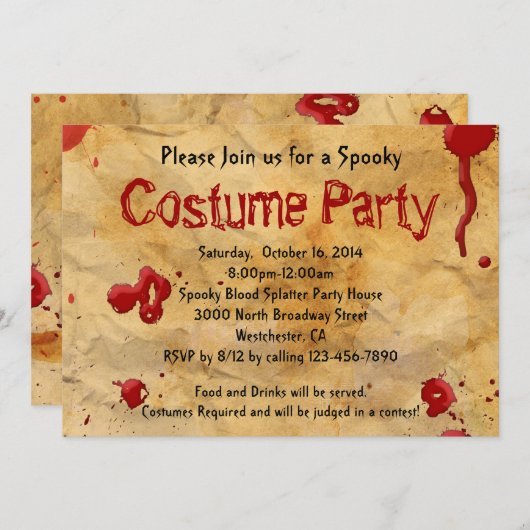 Pergament Vintages Party Einladung (Vorne/Hinten)