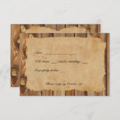 Pergament Wood Tattered Heart uAwg mit Umschlägen RSVP Karte (Vorne/Hinten)