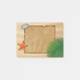 Pergament zum Hintergrund des Sandes - Post-it®-Hi Post-it Klebezettel