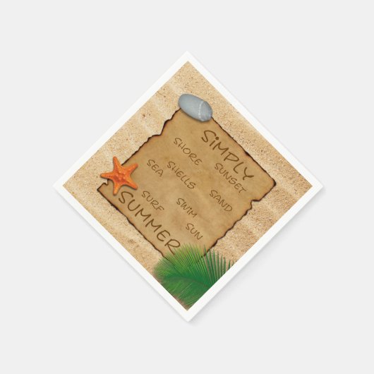 Pergament zum Sandhintergrund - Papier Napkin Serviette (Ecke)