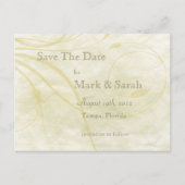 Pergamente Save the Date Ankündigungspostkarte (Vorderseite)