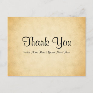 Pergamentmuster-Design Hochzeit Danke Postkarte
