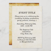 Pergamentpapier des Hintergrund-| Einladung (Vorne/Hinten)