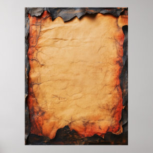 Pergamentpapier mit angesengten Kanten Poster