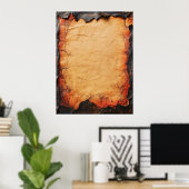 Pergamentpapier mit angesengten Kanten Poster (Heimbüro)
