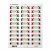 Pergamentpapier Red Poinsettia Holly Berries Label (Vorne)