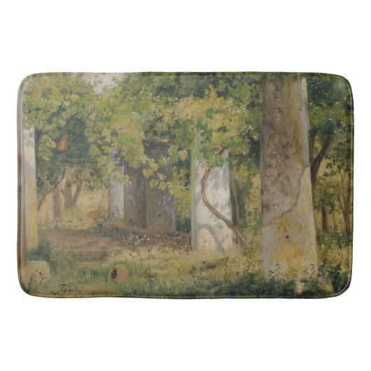 Pergola mit Weintrauben (Weinlandschaft) Badematte (Vorderseite)