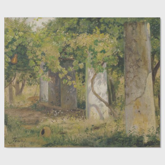 Pergola mit Weintrauben (Weinlandschaft) Geschenkpapier (Flach)