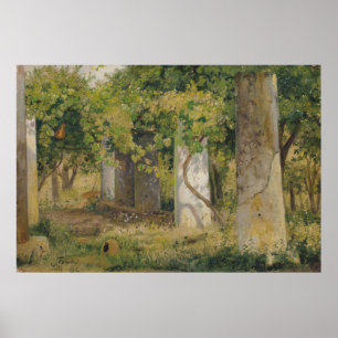 Pergola mit Weintrauben (Weinlandschaft) Poster
