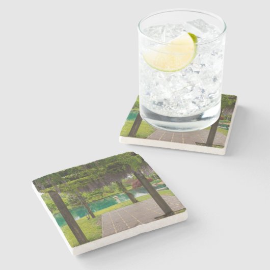 Pergola of Wisteria Steinuntersetzer (Seitenansicht)