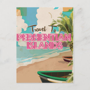 Perhentian-Inseln Vintage-Urlaubsposter Postkarte