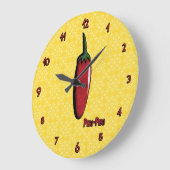 Peri-Peri Chili Pepper Clock Große Wanduhr (Winkel)