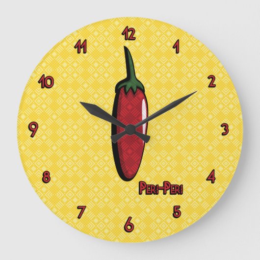 Peri-Peri Chili Pepper Clock Große Wanduhr (Vorderseite)