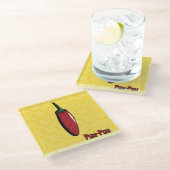 Peri-Peri Chili Pepper Glass Untersetzer (Schrägansicht)