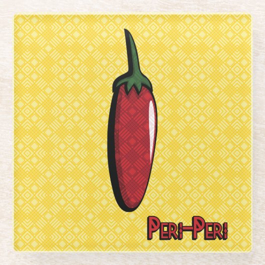 Peri-Peri Chili Pepper Glass Untersetzer (Vorderseite)