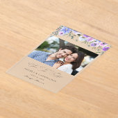 Peri und Lila florales Save the Date Foto Acryleinladungen (Ablage )
