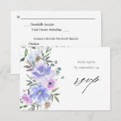 Peri und Lila mit Meal-RSVP-Karte RSVP Karte (Vorne/Hinten)