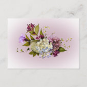 Peri White Mauve Floral Moderner Empfang Card Begleitkarte (Rückseite)