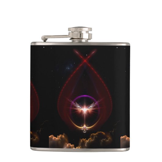 Peridin Fraktal Art Stainless Steel Flask Flachmann (Vorderseite)