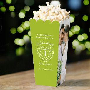 Peridot 1. Hochzeitstag Grün zwei Fotos Geschenkschachtel