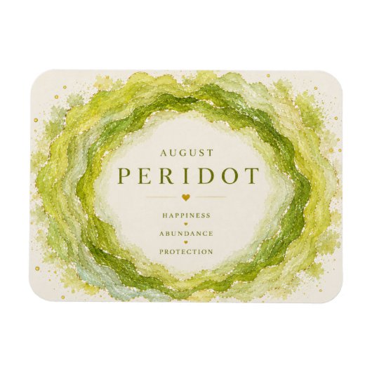 Peridot August-Geburtsstein Flexi-Magnet Magnet (Horizontal)