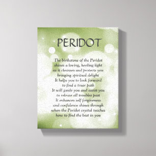 Peridot birthstone - Augustgedicht-Kunst-Leinwand Leinwanddruck