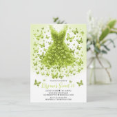 Peridot Crystal Butterfly Dress August Birthstone Einladung (Stehend Vorderseite)
