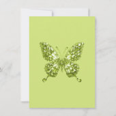 Peridot Crystal Butterfly Dress August Birthstone Einladung (Rückseite)