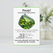 Peridot Crystal Meaning Card Einladung (Stehend Vorderseite)