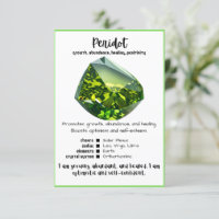 Peridot Crystal Meaning Card