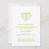 Peridot feiert 1 Jahr Liebe Party lädt ein Einladung (Rückseite)