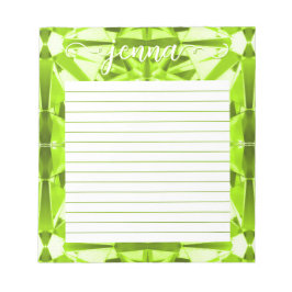 Peridot Gemstone Lined Personalisiert Notizblock