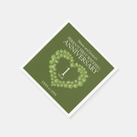 Peridot green 1. Hochzeitstag Serviette (Ecke)