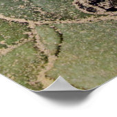 Peridot Green Black Gold Agate Abstrakt Poster (Ecke)