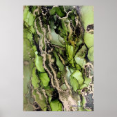 Peridot Green Black Gold Agate Abstrakt Poster (Vorne)