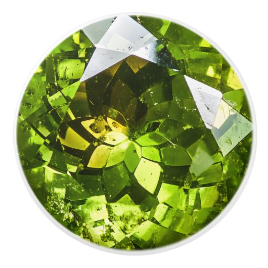 Peridot Green Gem Muster Keramikknauf (Vorderseite)