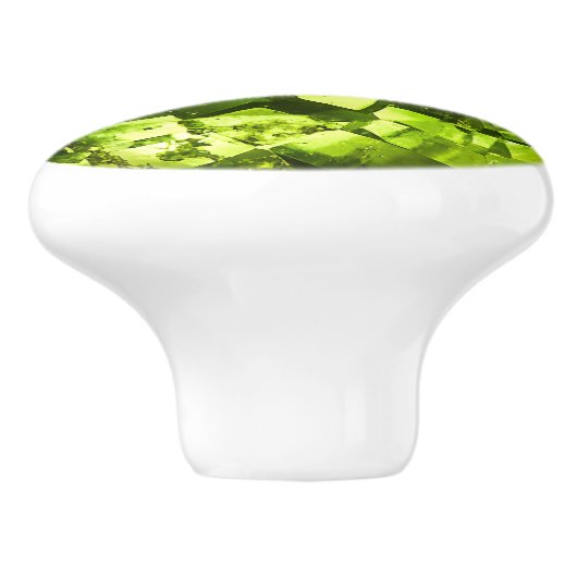 Peridot Green Gem Muster Keramikknauf (Seitenansicht)