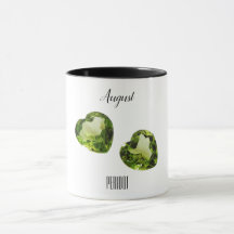 Peridot Green Heart Coffee Tasse August Gemstone