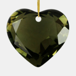 Peridot-Herz Keramikornament