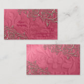 Peridot Himbeere + rustikale silberne Wirbel Visitenkarte (Vorne/Hinten)