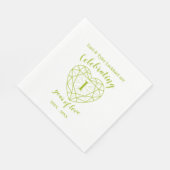 Peridot Jahrestag 1 Jahr der Liebe grüne Serviette (Ecke)