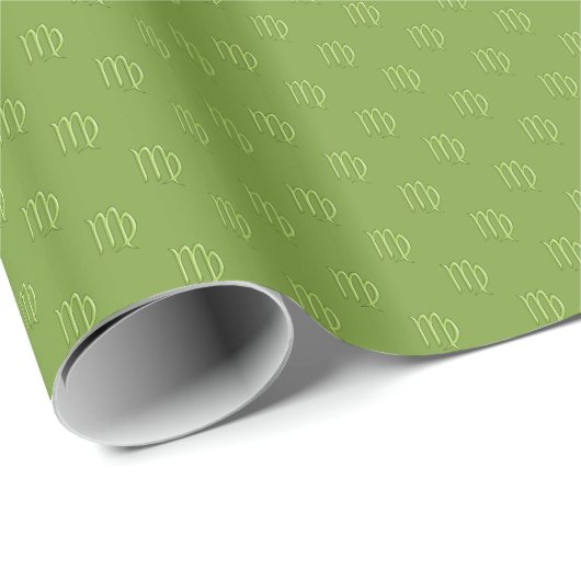 Peridot Virgo Symbols Wrapping Paper Geschenkpapier (Rolleneckpunkt)