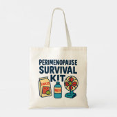 Perimenopause Survival Kit – Funny Tote for Snacks Tragetasche (Rückseite)