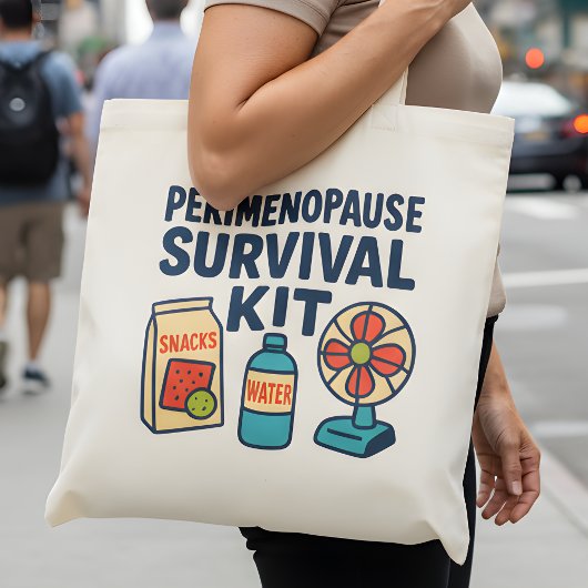 Perimenopause Survival Kit – Funny Tote for Snacks Tragetasche