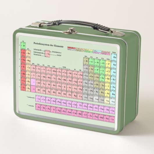 Periodensystem der Elemente deutsche Sprache Metall Brotdose (Vorderseite)