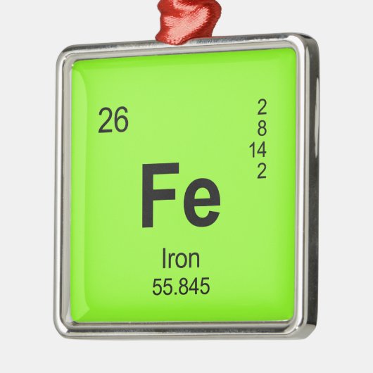 Periodensystem der Elemente (Eisen) Ornament Aus Metall (Links)