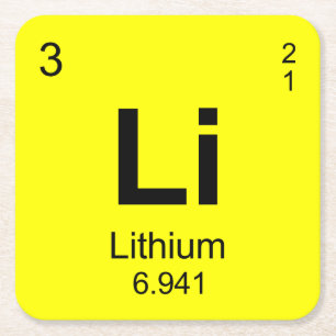 Periodensystem der Elemente (Lithium) Rechteckiger Pappuntersetzer