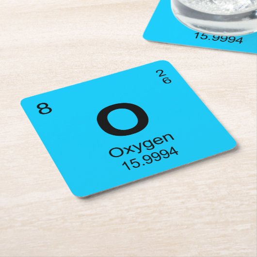 Periodensystem der Elemente (Sauerstoff) Rechteckiger Pappuntersetzer (angewinkelt)